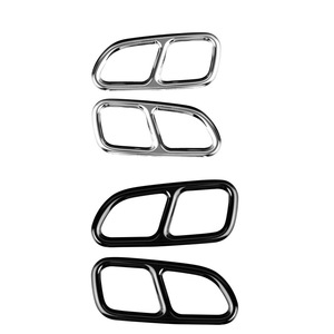 Embouts d'échappement Mercedes-Benz en acier inoxydable argent noir pour SLK CLA 2011-2019, accessoires décoratifs - Product Image 5