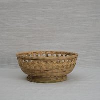 Panier de rangement en bambou naturel de style chinois, décoration de bureau rustique avec motifs uniques pour servir des fruits et des légumes
