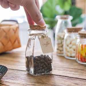 Contenedor <span class=keywords><strong>de</strong></span> vidrio vacío <span class=keywords><strong>de</strong></span> 4oz <span class=keywords><strong>para</strong></span> Yogurt, botella cuadrada <span class=keywords><strong>de</strong></span> leche <span class=keywords><strong>de</strong></span> vidrio con <span class=keywords><strong>corcho</strong></span> - Product Image 5