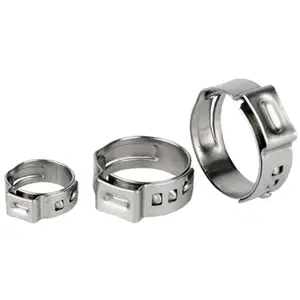 304 stainless steel 1 Ear hose clamp single ear stepless CLAMPS Hydraulic Air hose clips with 5mm 7mm bandwidth
