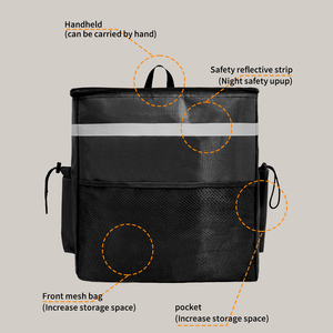 Mochila de Reparto Plegable, Impermeable y Aislada, Bolsa de Alimentos Oxford con Tira Reflectante, Transporte Multifuncional en Bicicleta o Scooter, para Comida Caliente o Fría - Product Image 3