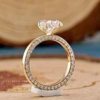 Anillos de Diamantes Cultivados en Laboratorio, Joyería Fina, Oro Sólido de 18K, Corte Radiante Multitono, Certificado IGI, Anillos de Lujo para Mujer, Durabilidad