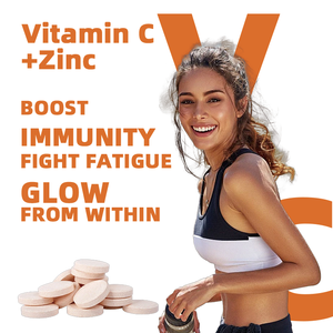 Comprimés effervescents de <span class=keywords><strong>vitamine</strong></span> <span class=keywords><strong>C</strong></span>, D3 et <span class=keywords><strong>zinc</strong></span> de haute qualité en gros pour le soutien immunitaire, 4 grammes par comprimé, 20 comprimés par flacon - Product Image 3