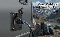 Placa de Pared Metálica Impermeable con Conector Ethernet de Alta Resistencia para Satélite Gen 3 V4, Clasificación IP68, Conector Hembra RJ45 CAT6