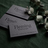 Cartes de visite personnalisées en typographie, gris anthracite, carton épais, script gaufré, personnalisées, OEM, luxe, recto-verso