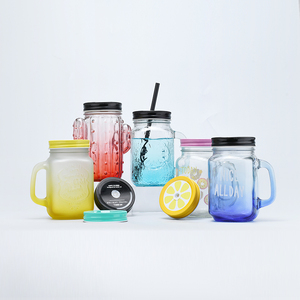 Recipiente transparente de zumo para beber, tarro de cristal con mango para zumo, 100ml, 500ml - Product Image 1