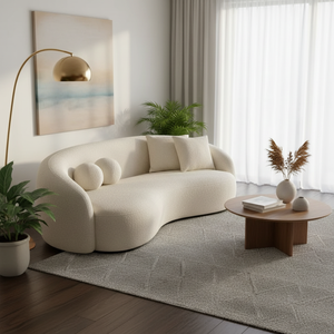 Conjunto de sofá seccional Chesterfield Oval reclinable extraíble terciopelo Boucle tapicería Convertible extensible apartamento Hotel Living - Product Image 3