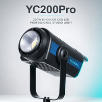YC200Pro 200W Lumière vidéo LED COB bicolore CRI 95+ 2700K-6500K pour photographie et éclairage d'appoint en studio et diffusion en direct