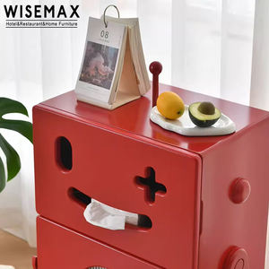 Muebles WISEMAX, Mesa Esquinera de Diseño Contemporáneo, Forma de Robot Amarillo, Cómoda Extraíble con 3 Cajones para Sala de Estar u Hotel - Product Image 5