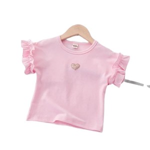 <span class=keywords><strong>Polo</strong></span> Casual da ragazza alla moda estiva in cotone a maniche corte in piccole e medie taglie stampate in pizzo dolce stile - Product Image 2