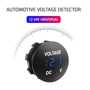 Voltmètre numérique étanche 12V 24V avec affichage LED pour testeur de tension de batterie de voiture, moto et bateaux (courant continu) - Product Image 3