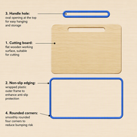 Plateau de bureau portable en imitation bois avec bord bleu et fente pour crayons, idéal pour l'écriture, les devoirs, les études et l'utilisation en classe pour les enfants