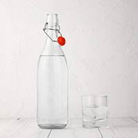 Bouteilles en Verre Classiques et Uniques de 750 ml et 1000 ml avec Bouchon à Étrier et Couvercle Facile à Ouvrir pour Boissons, Bière, Vin et Eau, Bouteille à Fermeture Hermétique