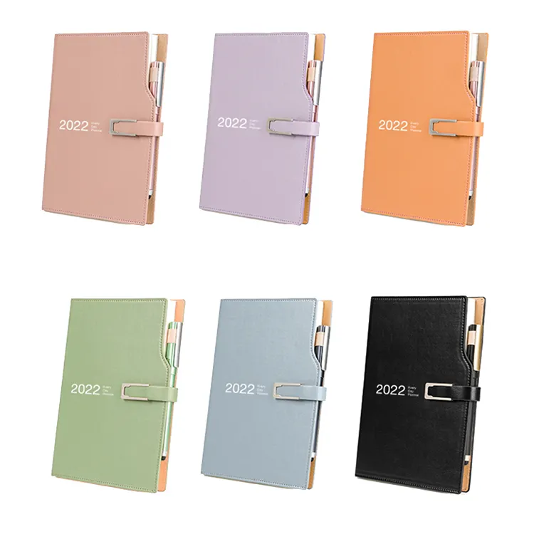 Factory Custom Logo Notepads Budget Binder Memo Pads Notes Book PU Leather Libretas Diary Journal Agenda Planner Notebook