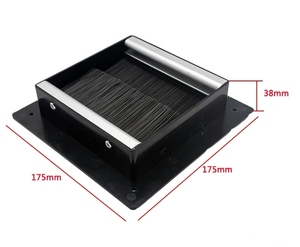 ZXD Aluminiumlegering Kastdoorvoer Vervanging Met V0 Borstel 175 * 175mm Rechthoekige Bureaudoorvoer Computerbureaudoorvoer - Product Image 4