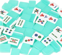 Vente en gros usine – Nouveau jeu de mahjong de luxe portable en acrylique transparent rose gelée, ensemble complet avec valise en aluminium argenté, logo personnalisé 4