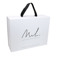 Boîte cadeau de luxe sur mesure pour robe de mariée blanche avec poignée, grande taille, rigide, à rabat magnétique, pliable, pour vestes et bottes