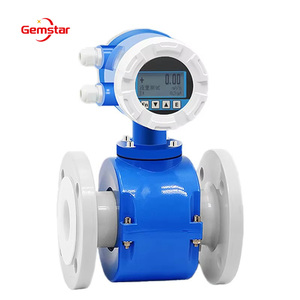 Giá rẻ kỹ thuật số LCD hiển thị thép không gỉ điện từ đo lưu lượng 4-20mA nước lỏng vừa chủ đề OEM tùy chỉnh - Product Image 1