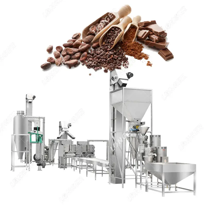 Máquina para asar granos de cacao, maquinaria más larga, máquina para hacer pasta de Chocolate