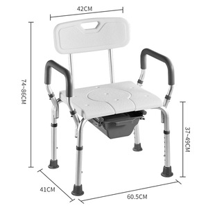 Aluminum Alloy <b>Commode</b> <b>Chair</b> Foldable With Potty Seat For Elderly And Patients Hospital Use 42cm Width 60.5cm Length - Product Image 1