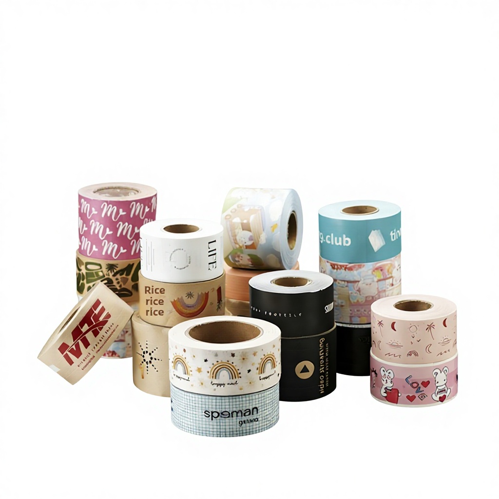 Custom Kraft Paper Tape Custom Made Water-Free Double Sided Acrylic Adhesive Self-Adhesive Printed LOGO Pattern Adhesion