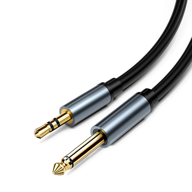 3m 3.5mm to 6.5mm Two-Core Oxygen-Free Copper Audio Adapter for Computer Mobile Phone Amplifier Speaker Audio Mixer