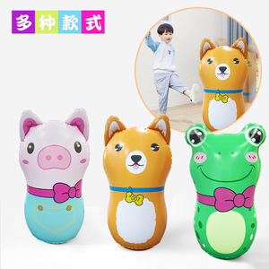 Juguete inflable Roly-Poly de PVC con diseño de perro, cerdo y rana, portátil, para niños, para jugar en interiores y exteriores. - Product Image 2