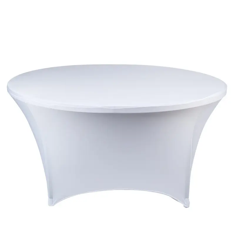 Wholesale Elastic Table Cover 48 / 60 / 72 Inch Round Cocktail Solid Color Movable Table Cloth Bar Table Cover For Wedding Party