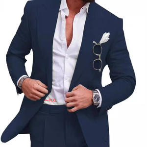 Fabrika Özel Tasarım veya Logolu ODM Düz Renk İş İki Parçalı Takım Erkek Günlük Arka Yırtmaçlı Tek Düğmeli Yaka Takım Elbise + Pantolon - Product Image 4