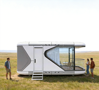 Maison conteneur capsule spatiale moderne en structure acier, étanche, pour camping et complexe hôtelier, vente en gros directe usine