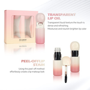 MLM Custom Matte Waterproof Peel Off <b>Lip</b> Gloss Mirror <b>Lip</b> Oil 2Pcs Set High Shine High Color Rendering Vegan <b>Lip</b> Makeup gift set - Product Image 5