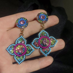 Nouveau Design Tibétain Ethnique Turquoise Bijoux Dangle Hoop Boucles D'oreilles Vintage Drop Pendentif Boucles D'oreilles Boho Géométrique Drop Boucles D'oreilles - Product Image 4