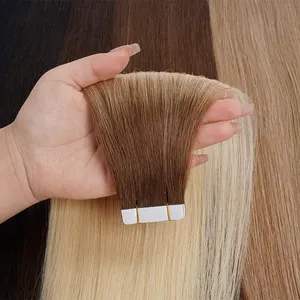 Wholesale Raw Natural Color Body Wave 100% Human European Tape In Human Hair Extensions