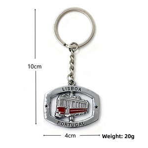 Porte-clés Premium en Alliage de Zinc, Tram de <span class=keywords><strong>Lisbonne</strong></span>, Souvenir Touristique de la Ville du Portugal, Anneau Métallique pour Clés de Voiture, Accessoire Cadeau de Voyage - Product Image 5