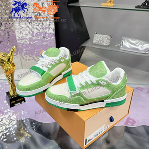 Zapatillas Deportivas de Alta Calidad, Diseño de Lujo, Cuero Genuino, con Cristales y Diamantes, Diseño con Velcro, Estilo Casual para Skateboard - Product Image 4