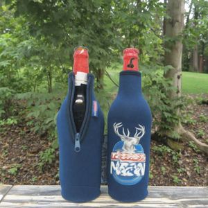Custom Wine <b>Bottle</b> Cooler Covers Neoprene Insulated Beer <b>Bottle</b> Holder with Zipper - Product Image 4