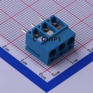 KF300-5.0-3P Screw Terminal Block Through hole Component (THT),P=5mm Connector 1x3P 5mm Blue Through Hole - Product Image 1