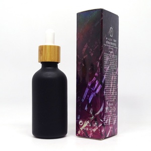 Venta al por Mayor de Botellas de Vidrio Natural de 15 ml, 1 oz, 30 ml, 100 ml, Color Azul, Verde, Ámbar, Negro, Transparente, Esmerilado, con Gotero y Tapa de Bambú - Product Image 6