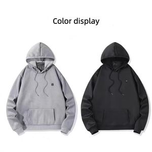 Men's USB Heated Sweatshirt Thermal <strong>Clothing</strong> Casual Smart Temperature Control Hooded Sweatshirt, Power Bank Purchased Separately - Product Image 3