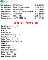 Multimeter Digital TS890D Ncv 1999 Hitungan Otomatis Mulai Ac/Dc Tegangan Meter Senter Lampu Belakang Universal Multitester
