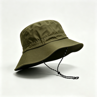 Chapeau Bob Extérieur à Large Bord Vert Olive Séchage Rapide Léger Protection Solaire Sangle Mentonnière Réglable Logo ACE Personnalisé Camping