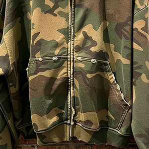 Men's Camouflage Acid Wash <b>Zip</b> Up Hoodie Vintage Oversized <b>Full</b> <b>Zip</b> <b>Sweatshirt</b> Streetwear - Product Image 4