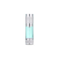 Bouteille de fenêtre sous vide à roulement de sable doré bouteille sans air de couleur 10ml emballage de luxe recyclable pour lotion et outils de maquillage