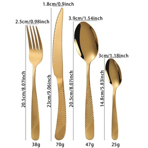 Set di <span class=keywords><strong>posate</strong></span> da 24 pezzi in acciaio inossidabile lucidato a specchio, leggero e resistente, di alta qualità, per matrimoni. - Product Image 2