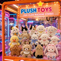 Peluches mélangées en gros de 8 pouces pour machine à griffes, animaux en peluche doux en coton PP, jouets de lot pour jeux d'arcade et machines à griffes