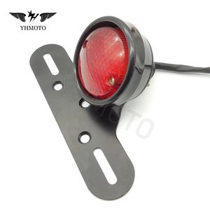 Accesorios universales para motocicleta luz trasera 12V LED Luz de matrícula con marco para Harley Honda Yamaha Choopers Crusiers - Product Image 3