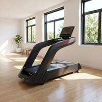 Tapis roulant de luxe haut de gamme pour salle de sport commerciale, électrique, durable, motorisé, silencieux, avec test de fréquence cardiaque sans fil, écran tactile 21,5 pouces