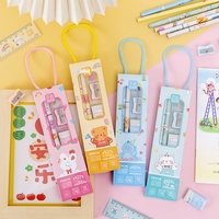 Coffret de papeterie créative pour élèves, multi-designs, emballage en boîte, petits cadeaux chinois, Nouvel An, ensemble de cinq en un, crayons