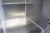Cage pour chat en acier inoxydable 304 à 4 portes, double couche, panneau acrylique, argentée, durable, sans angle mort, pour animaux de compagnie