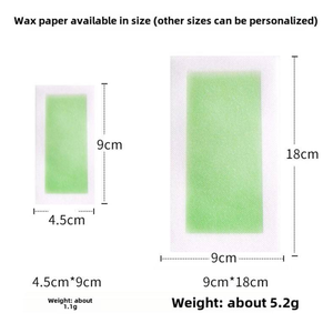 Bandes de cire dépilatoire en tissu non tissé naturel, <span class=keywords><strong>prix</strong></span> de vente en gros, 18*9 cm, pas besoin de chauffe-cire, bandes de cire prêtes à l'emploi - Product Image 5